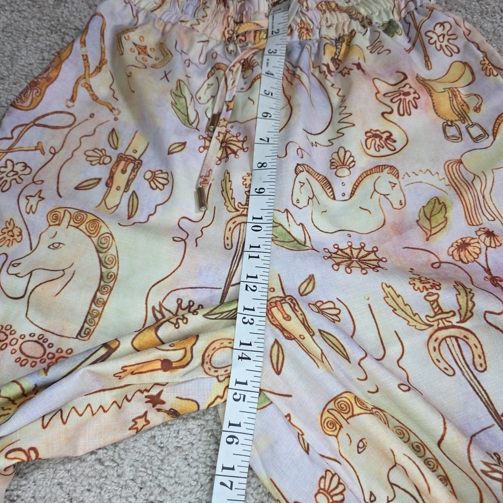 Beulah Style Horse Print Pleated Wide Leg Pants Sz L - Picture 5 of 8